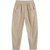 imageCOOFANDY Mens Corduroy Pants Elastic Waist Drawstring Harem Pants Fashion Loose Casual Long Trousers with 4 PocketsLight Khaki