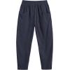 imageCOOFANDY Mens Corduroy Pants Elastic Waist Drawstring Harem Pants Fashion Loose Casual Long Trousers with 4 PocketsNavy Blue