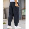 imageCOOFANDY Mens Corduroy Pants Elastic Waist Drawstring Harem Pants Fashion Loose Casual Long Trousers with 4 PocketsNavy Blue