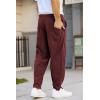 imageCOOFANDY Mens Corduroy Pants Elastic Waist Drawstring Harem Pants Fashion Loose Casual Long Trousers with 4 PocketsWine Red