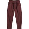 imageCOOFANDY Mens Corduroy Pants Elastic Waist Drawstring Harem Pants Fashion Loose Casual Long Trousers with 4 PocketsWine Red