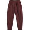 imageCOOFANDY Mens Corduroy Pants Elastic Waist Drawstring Harem Pants Fashion Loose Casual Long Trousers with 4 PocketsWine Red