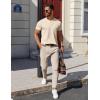 imageCOOFANDY Mens Cotton Henley TShirts Short Sleeve Button Casual Basic Tees Work Shirts with Split SideLight Khaki