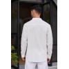 imageCOOFANDY Mens Cotton Linen Henley Shirt Casual Beach Hippie Shirts Long Sleeve TShirtsAwhite