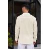 imageCOOFANDY Mens Cotton Linen Henley Shirt Casual Beach Hippie Shirts Long Sleeve TShirtsBeige