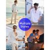 imageCOOFANDY Mens Cotton Linen Henley Shirt Casual Beach Hippie Shirts Long Sleeve TShirtsBeige