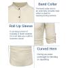 imageCOOFANDY Mens Cotton Linen Henley Shirt Casual Beach Hippie Shirts Long Sleeve TShirtsBeige