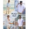 imageCOOFANDY Mens Cotton Linen Henley Shirt Casual Beach Hippie Shirts Long Sleeve TShirtsBlack