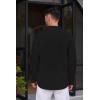 imageCOOFANDY Mens Cotton Linen Henley Shirt Casual Beach Hippie Shirts Long Sleeve TShirtsBlack