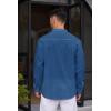imageCOOFANDY Mens Cotton Linen Henley Shirt Casual Beach Hippie Shirts Long Sleeve TShirtsDark Blue
