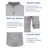 imageCOOFANDY Mens Cotton Linen Henley Shirt Casual Beach Hippie Shirts Long Sleeve TShirtsLight Grey