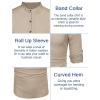 imageCOOFANDY Mens Cotton Linen Henley Shirt Casual Beach Hippie Shirts Long Sleeve TShirtsLight Khaki