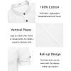 imageCOOFANDY Mens Cotton Linen Henley Shirt Short Sleeve Hippie Casual Band Collar Summer Beach TShirtsAwhite