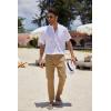 imageCOOFANDY Mens Cotton Linen Henley Shirt Short Sleeve Hippie Casual Beach TShirts with Pocket01white