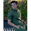 imageCOOFANDY Mens Cotton Linen Henley Shirt Short Sleeve Hippie Casual Beach TShirts with PocketArmy Green