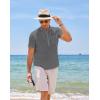 imageCOOFANDY Mens Cotton Linen Henley Shirt Short Sleeve Hippie Casual Beach TShirts with PocketDark Grey