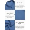 imageCOOFANDY Mens Cotton Linen Henley Shirt Short Sleeve Hippie Casual Beach TShirts with PocketDenim Blue