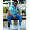 imageCOOFANDY Mens Cotton Linen Henley Shirt Short Sleeve Hippie Casual Beach TShirts with PocketGreen