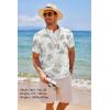 imageCOOFANDY Mens Cotton Linen Henley Shirt Short Sleeve Hippie Casual Beach TShirts with PocketGreen Leaf