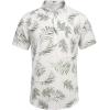 imageCOOFANDY Mens Cotton Linen Henley Shirt Short Sleeve Hippie Casual Beach TShirts with PocketGreen Leaf