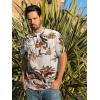 imageCOOFANDY Mens Cotton Linen Henley Shirt Short Sleeve Hippie Casual Beach TShirts with PocketKhaki Floral