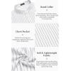 imageCOOFANDY Mens Cotton Linen Henley Shirt Short Sleeve Hippie Casual Beach TShirts with PocketWhite Striped
