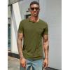 imageCOOFANDY Mens Cotton Pocket Tee Shirts Soft Crew Neck Stretch T Shirt Plain Casual Short Sleeve Summer Basic Tops1 Pack Army Green