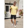 imageCOOFANDY Mens Cotton Pocket Tee Shirts Soft Crew Neck Stretch T Shirt Plain Casual Short Sleeve Summer Basic Tops1 Pack Beige