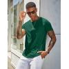 imageCOOFANDY Mens Cotton Pocket Tee Shirts Soft Crew Neck Stretch T Shirt Plain Casual Short Sleeve Summer Basic Tops1 Pack Dark Green