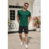 imageCOOFANDY Mens Cotton Pocket Tee Shirts Soft Crew Neck Stretch T Shirt Plain Casual Short Sleeve Summer Basic Tops1 Pack Dark Green