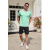 imageCOOFANDY Mens Cotton Pocket Tee Shirts Soft Crew Neck Stretch T Shirt Plain Casual Short Sleeve Summer Basic Tops1 Pack Ice Green