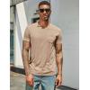 imageCOOFANDY Mens Cotton Pocket Tee Shirts Soft Crew Neck Stretch T Shirt Plain Casual Short Sleeve Summer Basic Tops1 Pack Khaki