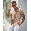 imageCOOFANDY Mens Cotton Pocket Tee Shirts Soft Crew Neck Stretch T Shirt Plain Casual Short Sleeve Summer Basic Tops1 Pack Khaki