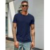 imageCOOFANDY Mens Cotton Pocket Tee Shirts Soft Crew Neck Stretch T Shirt Plain Casual Short Sleeve Summer Basic Tops1 Pack Navy Blue