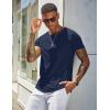 imageCOOFANDY Mens Cotton Pocket Tee Shirts Soft Crew Neck Stretch T Shirt Plain Casual Short Sleeve Summer Basic Tops1 Pack Navy Blue