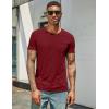 imageCOOFANDY Mens Cotton Pocket Tee Shirts Soft Crew Neck Stretch T Shirt Plain Casual Short Sleeve Summer Basic Tops1 Pack Wine Red