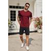 imageCOOFANDY Mens Cotton Pocket Tee Shirts Soft Crew Neck Stretch T Shirt Plain Casual Short Sleeve Summer Basic Tops1 Pack Wine Red