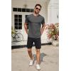 imageCOOFANDY Mens Cotton Pocket Tee Shirts Soft Crew Neck Stretch T Shirt Plain Casual Short Sleeve Summer Basic Tops2 Packdrak Greyarmy Green