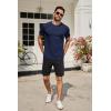 imageCOOFANDY Mens Cotton Pocket Tee Shirts Soft Crew Neck Stretch T Shirt Plain Casual Short Sleeve Summer Basic Tops2 Packwine Rednavy Blue