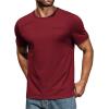 imageCOOFANDY Mens Cotton Pocket Tee Shirts Soft Crew Neck Stretch T Shirt Plain Casual Short Sleeve Summer Basic Tops2 Packwine Rednavy Blue