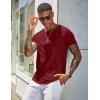 imageCOOFANDY Mens Cotton Pocket Tee Shirts Soft Crew Neck Stretch T Shirt Plain Casual Short Sleeve Summer Basic Tops2 Packwine Rednavy Blue