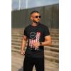 imageCOOFANDY Mens Crew Neck T Shirt Short Sleeve Casual Summer Basic Tee Slim Fit Workout TShirtBlack Red White Flag