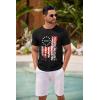 imageCOOFANDY Mens Crew Neck T Shirt Short Sleeve Casual Summer Basic Tee Slim Fit Workout TShirtBlack Red White Flag