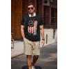 imageCOOFANDY Mens Crew Neck T Shirt Short Sleeve Casual Summer Basic Tee Slim Fit Workout TShirtBlack Red White Flag