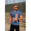 imageCOOFANDY Mens Crew Neck T Shirt Short Sleeve Casual Summer Basic Tee Slim Fit Workout TShirtBlue Red White Flag