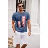 imageCOOFANDY Mens Crew Neck T Shirt Short Sleeve Casual Summer Basic Tee Slim Fit Workout TShirtBlue Red White Flag
