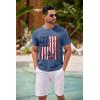 imageCOOFANDY Mens Crew Neck T Shirt Short Sleeve Casual Summer Basic Tee Slim Fit Workout TShirtBlue Red White Flag