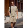 imageCOOFANDY Mens Crew Neck T Shirt Short Sleeve Casual Summer Basic Tee Slim Fit Workout TShirtKhaki