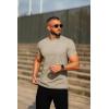 imageCOOFANDY Mens Crew Neck T Shirt Short Sleeve Casual Summer Basic Tee Slim Fit Workout TShirtKhaki