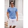 imageCOOFANDY Mens Crew Neck T Shirt Short Sleeve Casual Summer Basic Tee Slim Fit Workout TShirtLight Blue